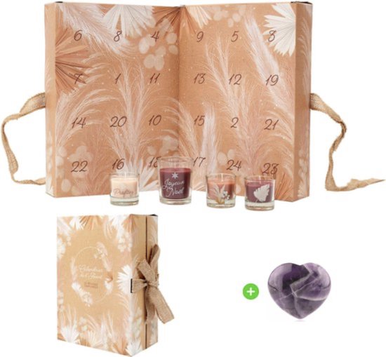 Adventskalender 2024 Roze – Geurkaarsen voor vrouwen – Dames kerstmis cadeau