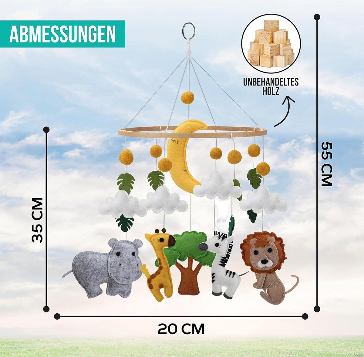 Mobile jungle dieren van vilt uit Nepal - Wereldwinkel webshop Mobile jungle dieren van vilt uit Nepal - Wereldwinkel webshop