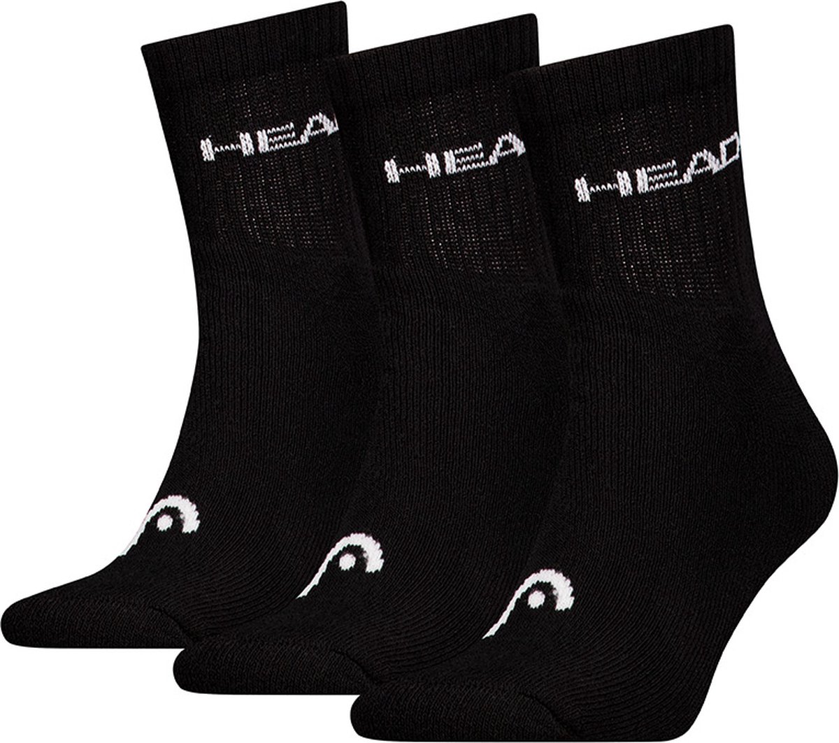 HEAD unisex 3P halfhoge sokken training Zwart