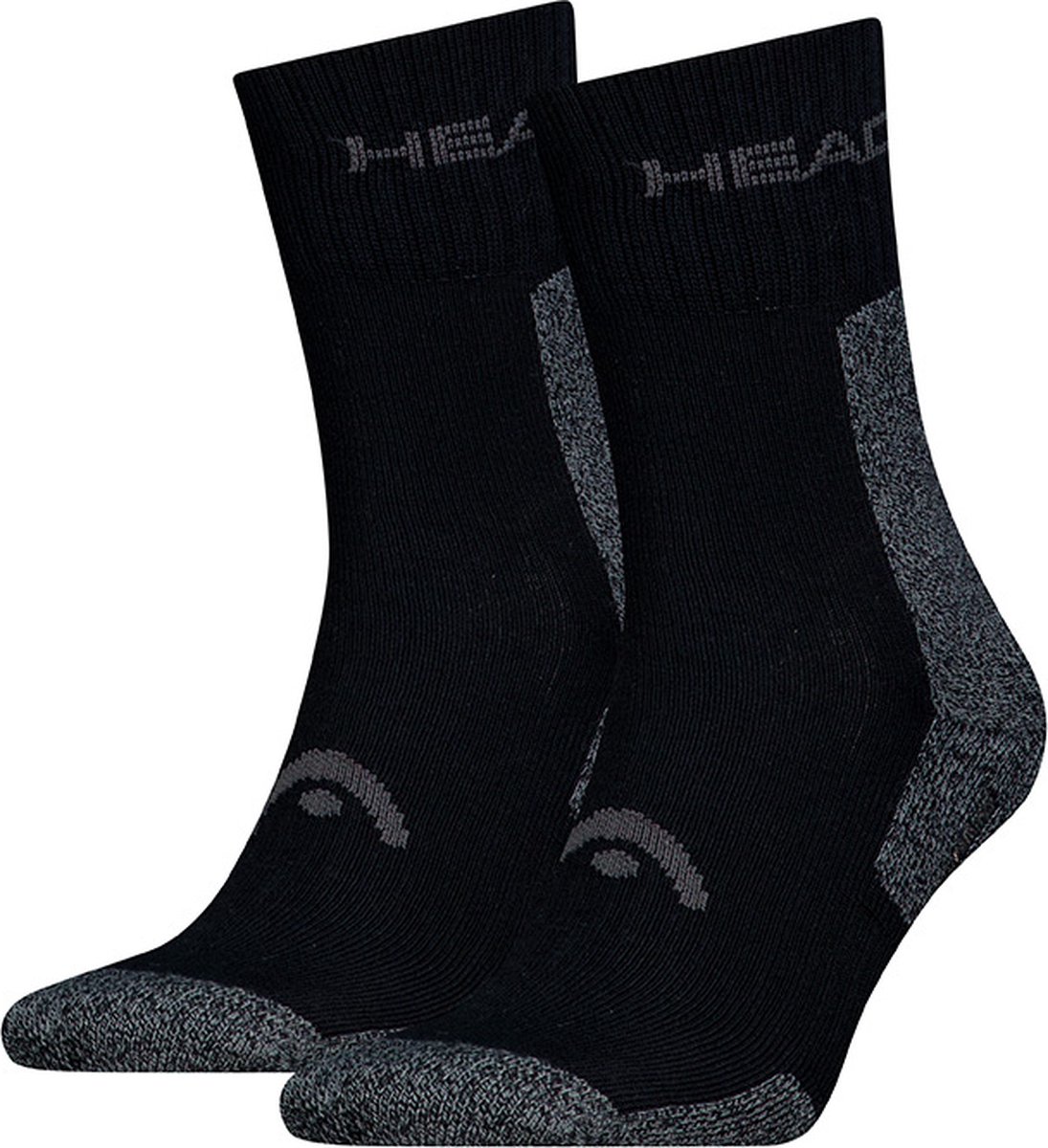 HEAD unisex 2P halfhoge sokken hiking Zwart