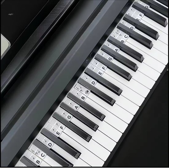 Foto: Jwrgoods siliconen piano stickers afneembaar inclusief opbergbox toetsenwijzer herbruikbaar keyboard