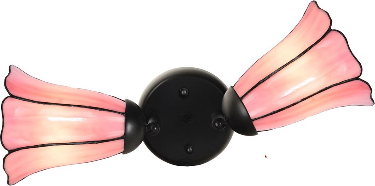 Coloured by Art Dubbele spot Zwart met Liseron Pink - Art Deco Trade Multicolour