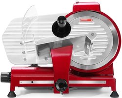 HENDI Snijmachine Profi Line – Rood – 250 mm – Hoog vermogen – Veiligheidsfuncties