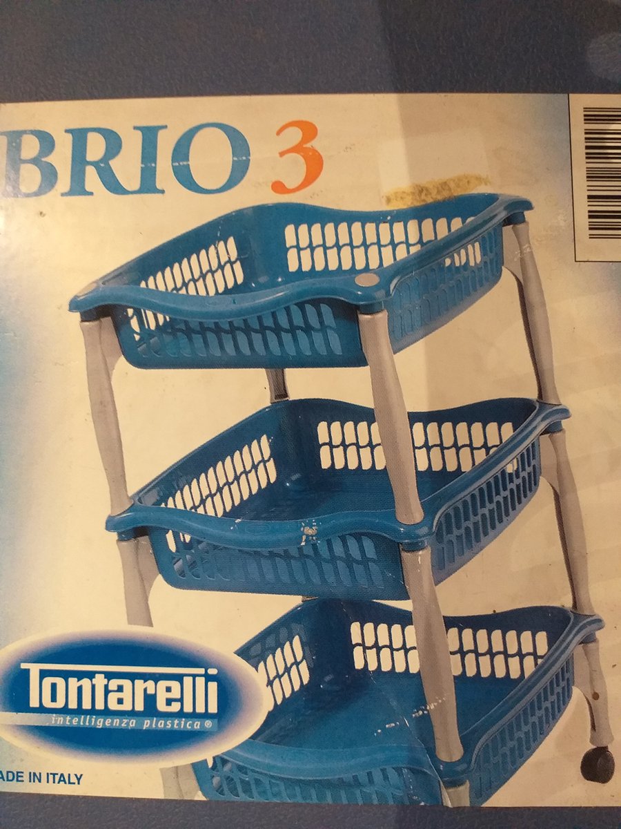 Tontarelli Brio 3 opbergsysteem - Trolley met 3 manden- Blauw