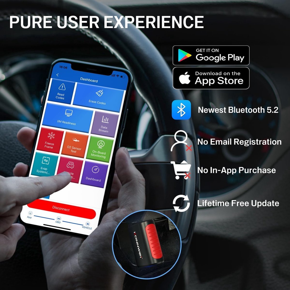 Konnwei KDIAG - OBD2 Bluetooth Scanner thumbnail 3