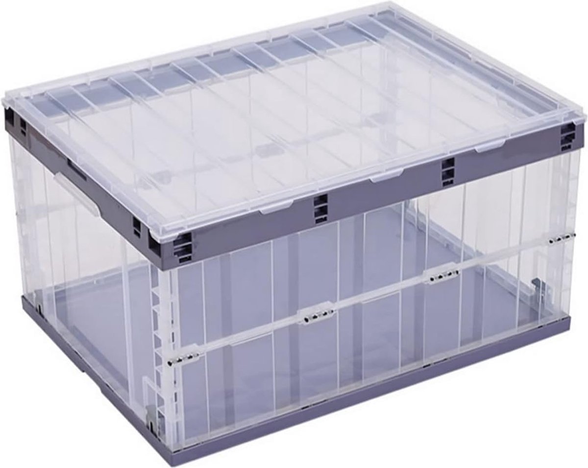 JGS® - Set van 6 Opvouwbare en Stapelbare Opbergdozen met Deksel - 55L Capaciteit - Roze - Ruimtebesparend en Duurzaam-