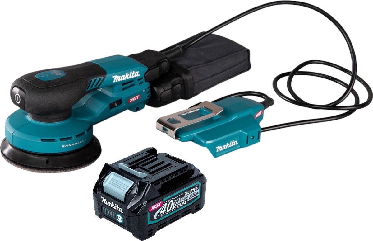Makita BO 003 CGD1 Accuschuurmachine 40 V max. 125 mm 3,0 mm slag Borstelloos + 1x accu 2,5 Ah - zonder lader