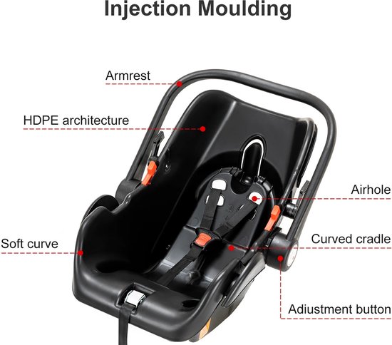 Seastone - Luxe 3-in-1 Kinderwagen - Wandelwagen - Autostoeltje - Buggy - Reiswieg - Inklapbaar - 0-36 Maanden - Grijs van Seastone — afbeelding 3