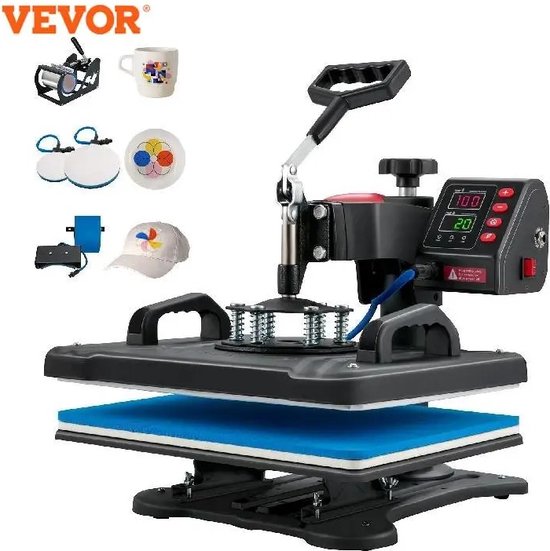 Kledingbedruk Machine 5 in 1 Warmte Pers Machine Heat Press Kleding Bedrukken . bol