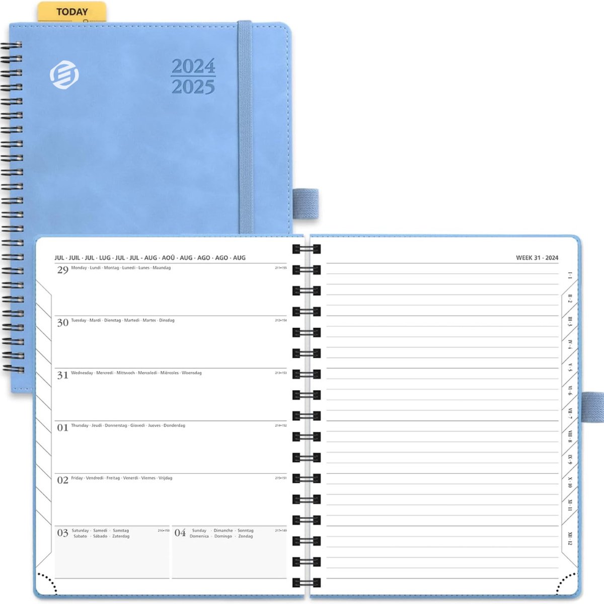 Equivera Weekplanner 2025 - Weekly Planner - Agenda - Kalender - Maandplanner - Famillieplanner