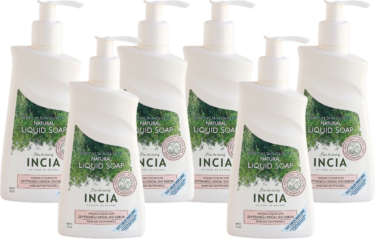 Goedkoopste Incia - Natuurlijke Vloeibare Handzeep - Gevoelige Huid - 6x250ml