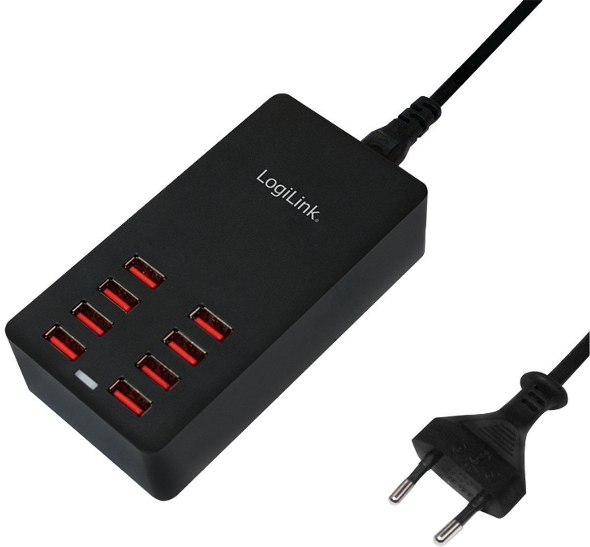 LogiLink PA0140 USB-laadstation 44 W 8x USB-A Zwart Binnen Automatische detectie