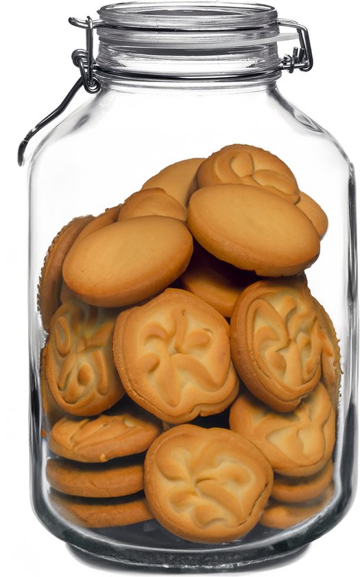 Bormioli Rocco Weckpot/inmaakpot - 4L - glas - met beugelsluiting - luchtdicht - voorraadpot