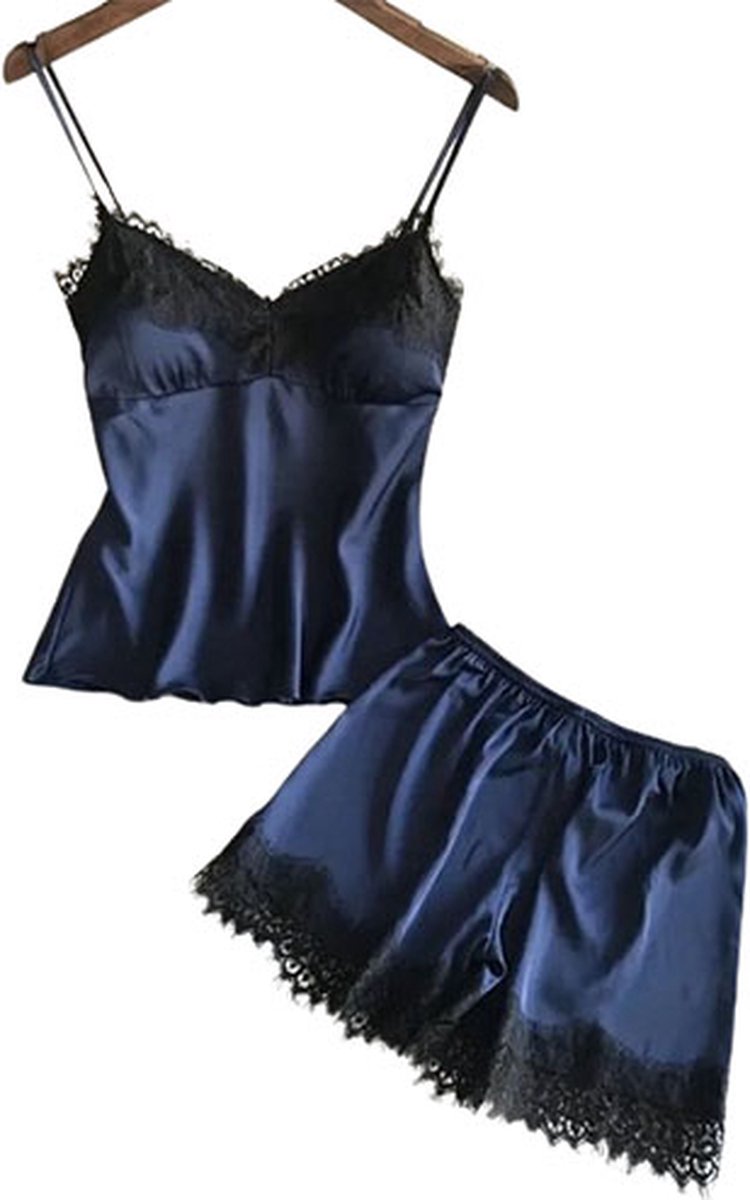 Goedkoopste 2-delige Erotische pyjama set - Top en Broek rokje - Sexy strapless - Mouwloos - Nachtkleding - Slapen - Uitdagende look