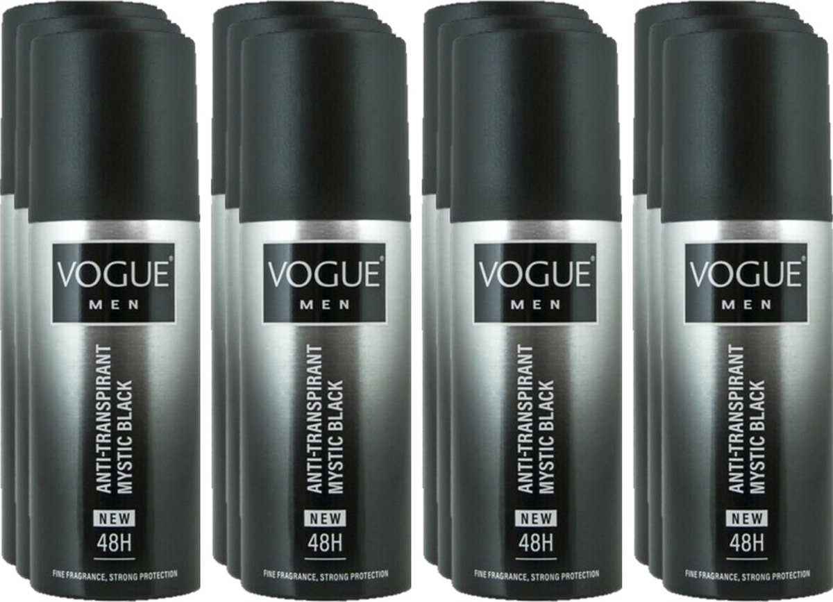 Goedkoopste Vogue Deo Spray - Mystic Black - Voordeelverpakking 12 x 150 ml