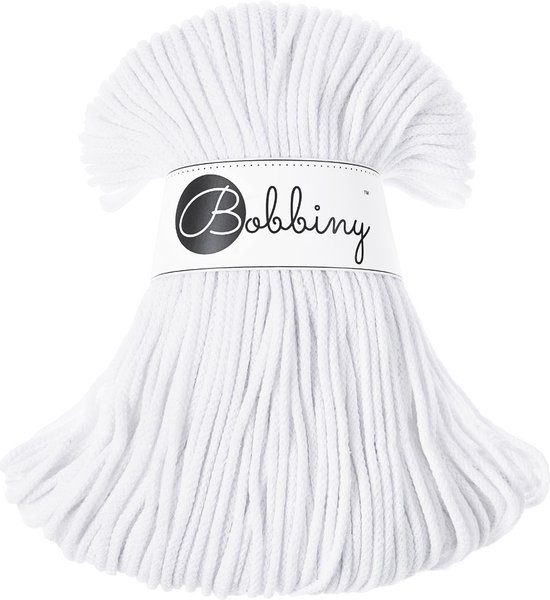 Bobbiny Junior White 3mm garenbundel met label.