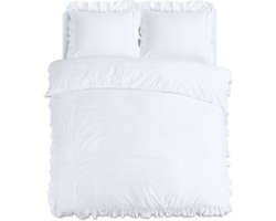 Sleeptime Ruffles Dekbedovertrek - 240X200/220 + 2 x kussenslopen 60x70 - Wit