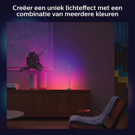 Philips Hue White and Color ambiance Lampe à poser Gradient Signe, Lampe de table intelligente, Bluetooth, Blanc, LED, Ampoule(s) non remplaçable(s), Blanc