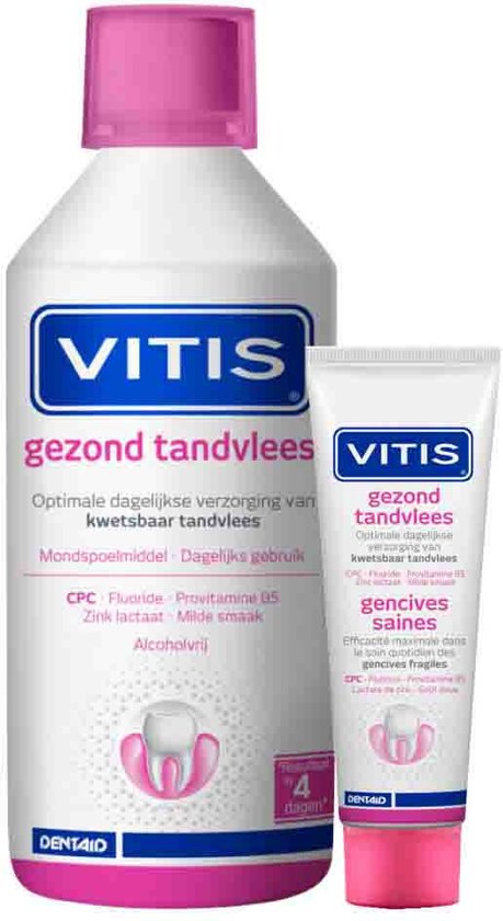 VITIS Gezond Tandvlees tandpasta + mondspoelmiddel - combipakket