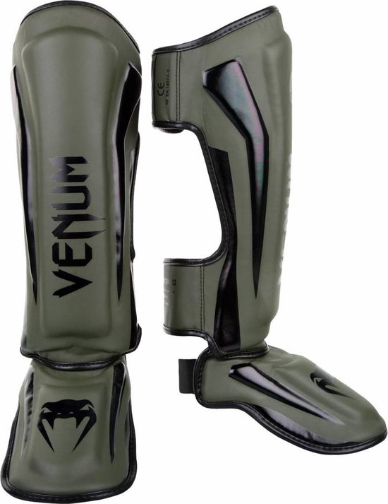 Venum Elite Kickboks Scheenbeschermers Khaki Zwart