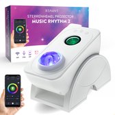 Beauve Sterrenhemel Sterren Projector Lamp Music Rhythm 2 voor Kinderen & Volwassenen - Galaxy Nachtlampje - Star Projectorlamp - Sterrenprojector Verlichting - Wit