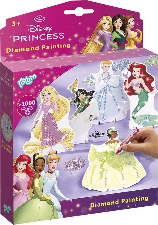 Disney Princess Totum knutselset 5 fashion prinsessen versieren met 1000+ strass steentjes - diamond painting knutselen cadeautip creatief