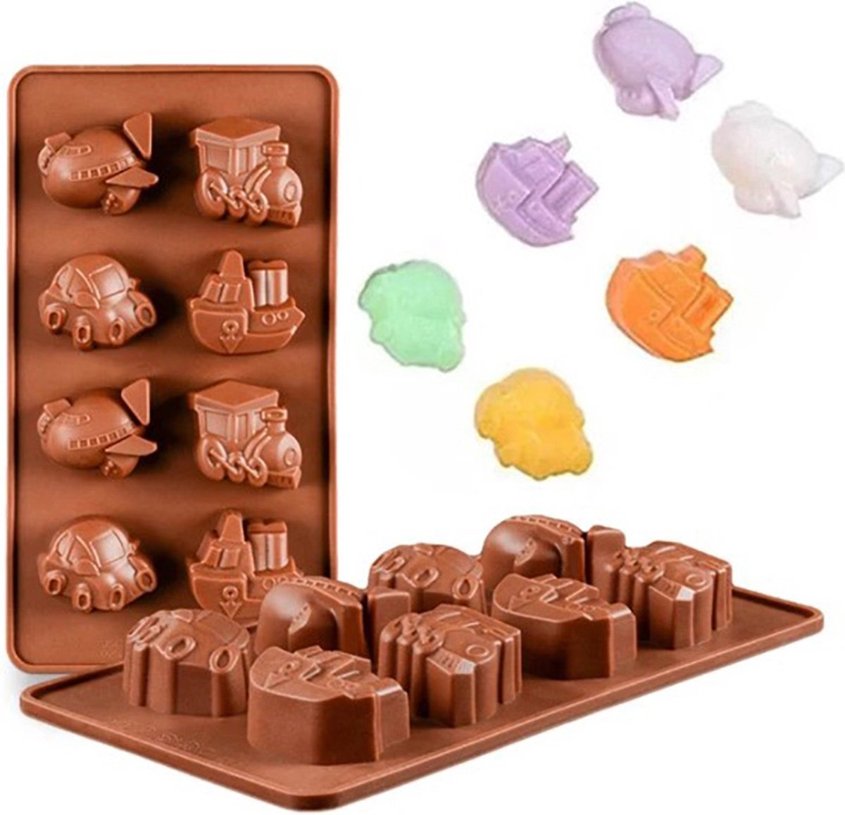 Actie4you® - Siliconen mal voor chocolaatjes - Ijsklontjes - Voertuigen mal - Chocolade maken - 1 Stuk