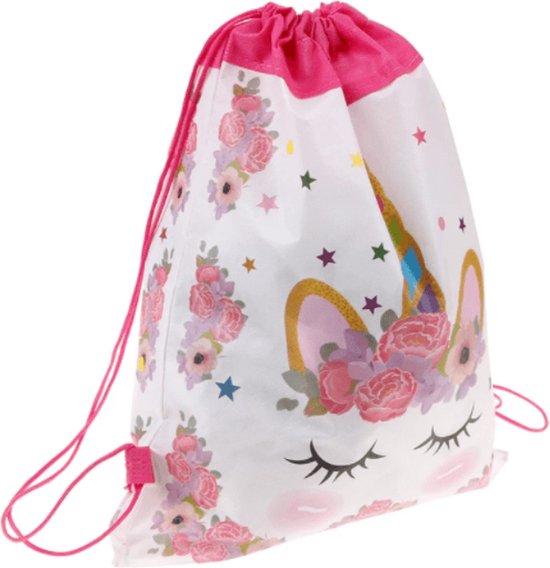 Unicorn Gymtas - Kindertas - Kinderrugzak - Gymtasje - Zwemtas - Meisjestas - Unicorn Design - 35x28 cm - Roze