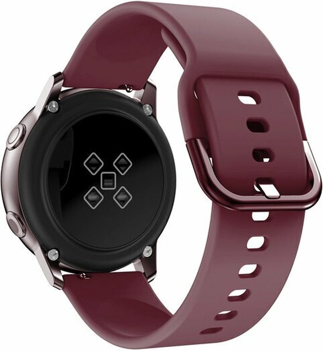 By Qubix - Siliconen sportband 20mm - Bordeaux - Geschikt voor Samsung Galaxy Watch 7 (40 & 44mm) - Galaxy Watch FE - Galaxy Watch 6 - Galaxy Watch 6 Pro - Galaxy Watch 5 - 5 Pro - Galaxy Watch 4 - 4 Classic - Active 2 - Watch 3 (41mm)