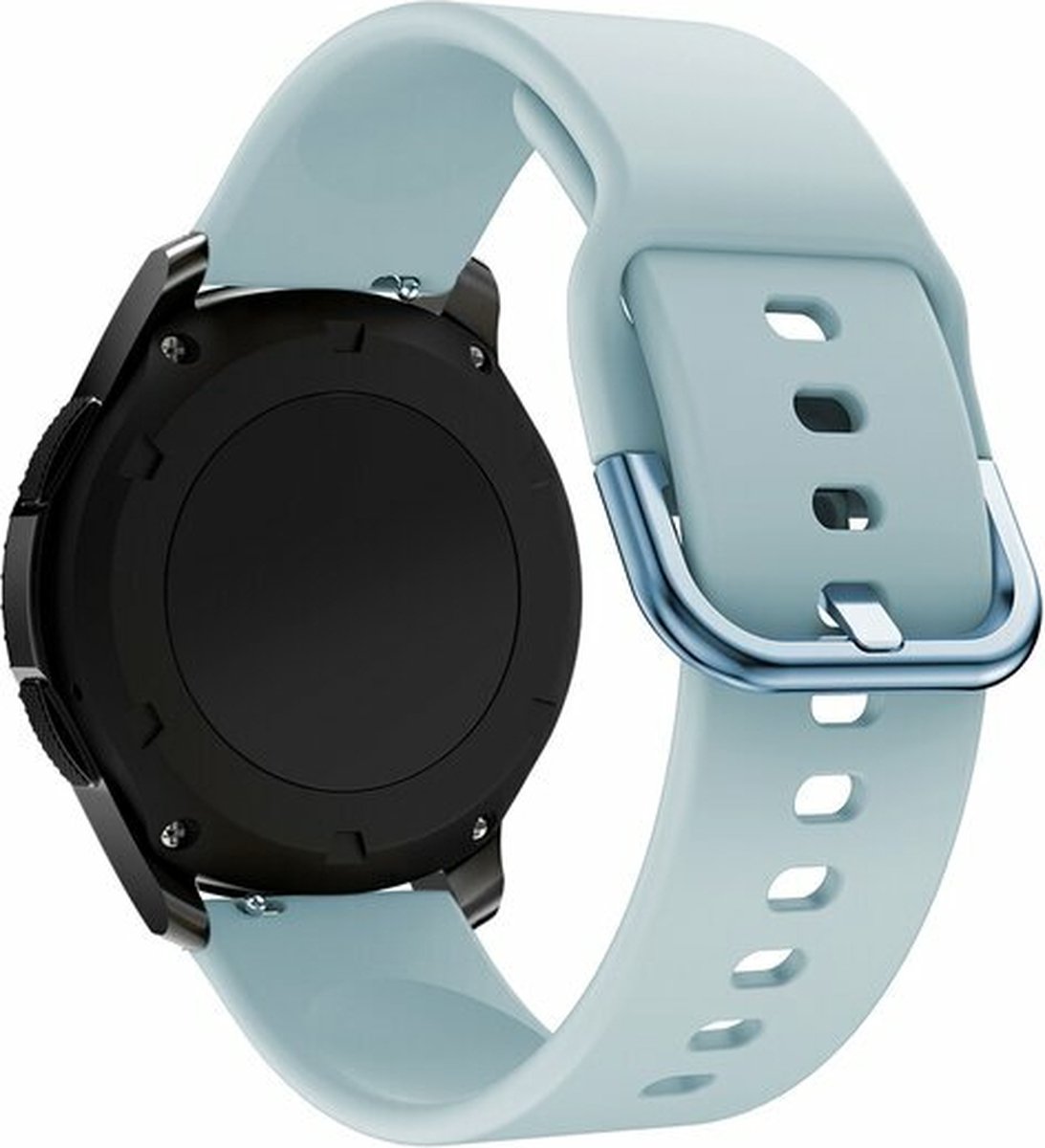 By Qubix - Siliconen sportband 20mm - Lichtblauw - Geschikt voor Samsung Galaxy Watch 7 (40 & 44mm) - Galaxy Watch FE - Galaxy Watch 6 - Galaxy Watch 6 Pro - Galaxy Watch 5 - 5 Pro - Galaxy Watch 4 - 4 Classic - Active 2 - Watch 3 (41mm)