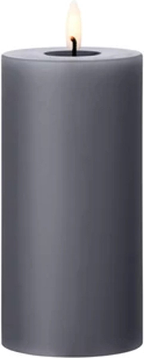 Ester & Erik Led Pillar kaars H15cm dark slate Grijs
