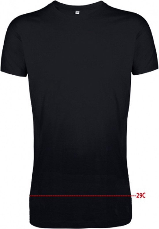 Foto: Extra lang formaat basic heren t shirt zwart longfit 100 katoen xxl