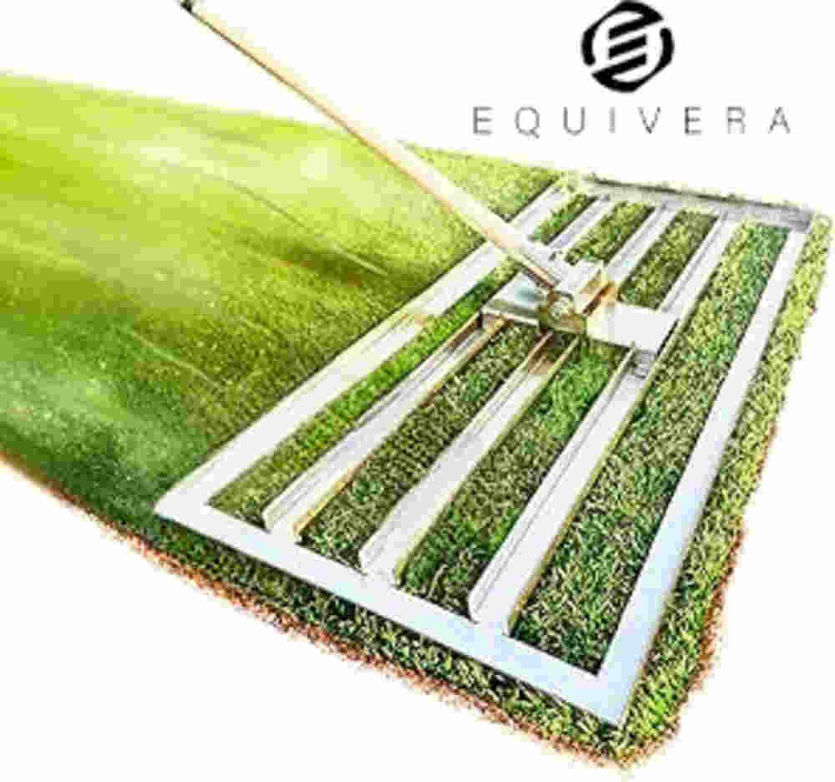 COSTWAY Metalen gazon nivellerende rake, gazon rake met ergonomische