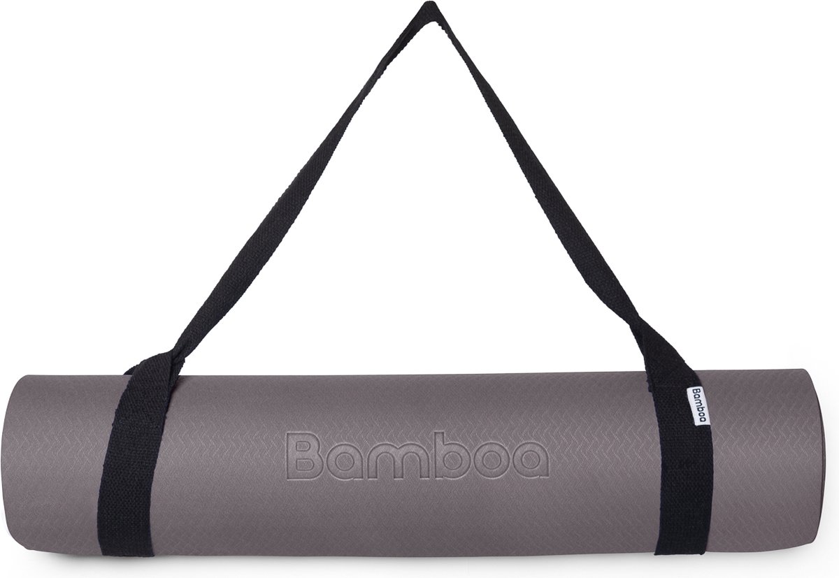 Bamboa Yogamat Grijs | 6mm | Anti-Slip | Optimale Grip | Sterke Yoga mat | Makkelijk schoon te houden thumbnail 6