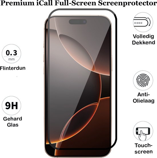 Coque adaptée pour iPhone 16 Pro Max - Protecteur d'écran Couverture Complète Glas & Appareil Photo - Antichoc Transparent avec Protège-coins Extra Coins