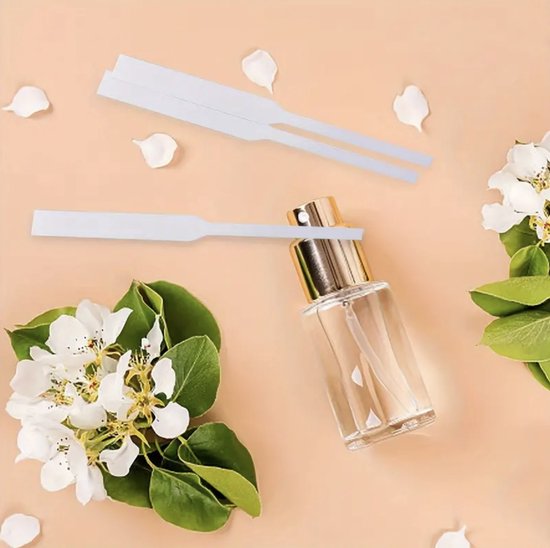 Parfum Teststrips, 100 Stuks Wegwerp Parfum Blotter Etherische Oliën Papieren Teststrips voor Het Testen van Geuren, Goud