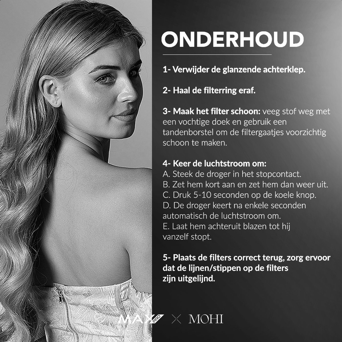 Max Pro Vento Haardroger 1400W - Inclusief Diffuser & Twee - afbeelding 3