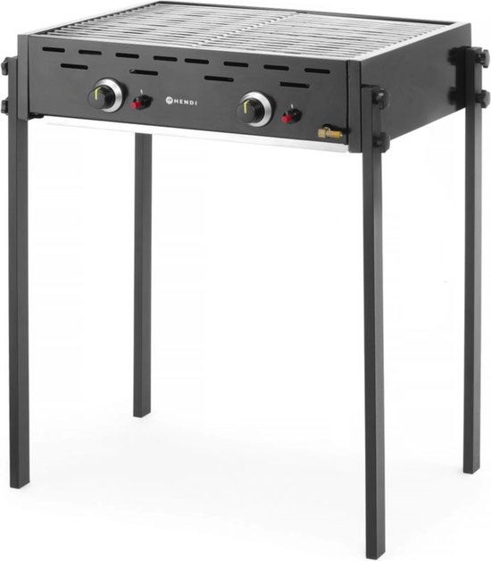 Hendi Roast-Master Pro gasgrill - dubbele branders - zwart - 11,6kW - 790x560x900mm van Hendi — afbeelding 5