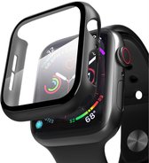 MY PROTECT - Hoesje Geschikt Voor Apple Watch 44mm - Bescherm Case & Screenprotector In 1 - Zwart