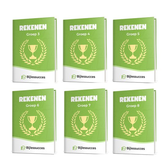 Groep 3 tot 8 Rekenen - Ter voorbereiding op de eindtoetsen - Getallen en Bewerkingen - Meten en Meetkunde - Vermenigvuldigen - Breuken - Bijlessucces