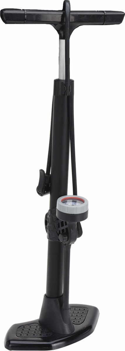 XQMax Fietspomp - met drukmeter - zwart - 67 cm - tot 15 bar
