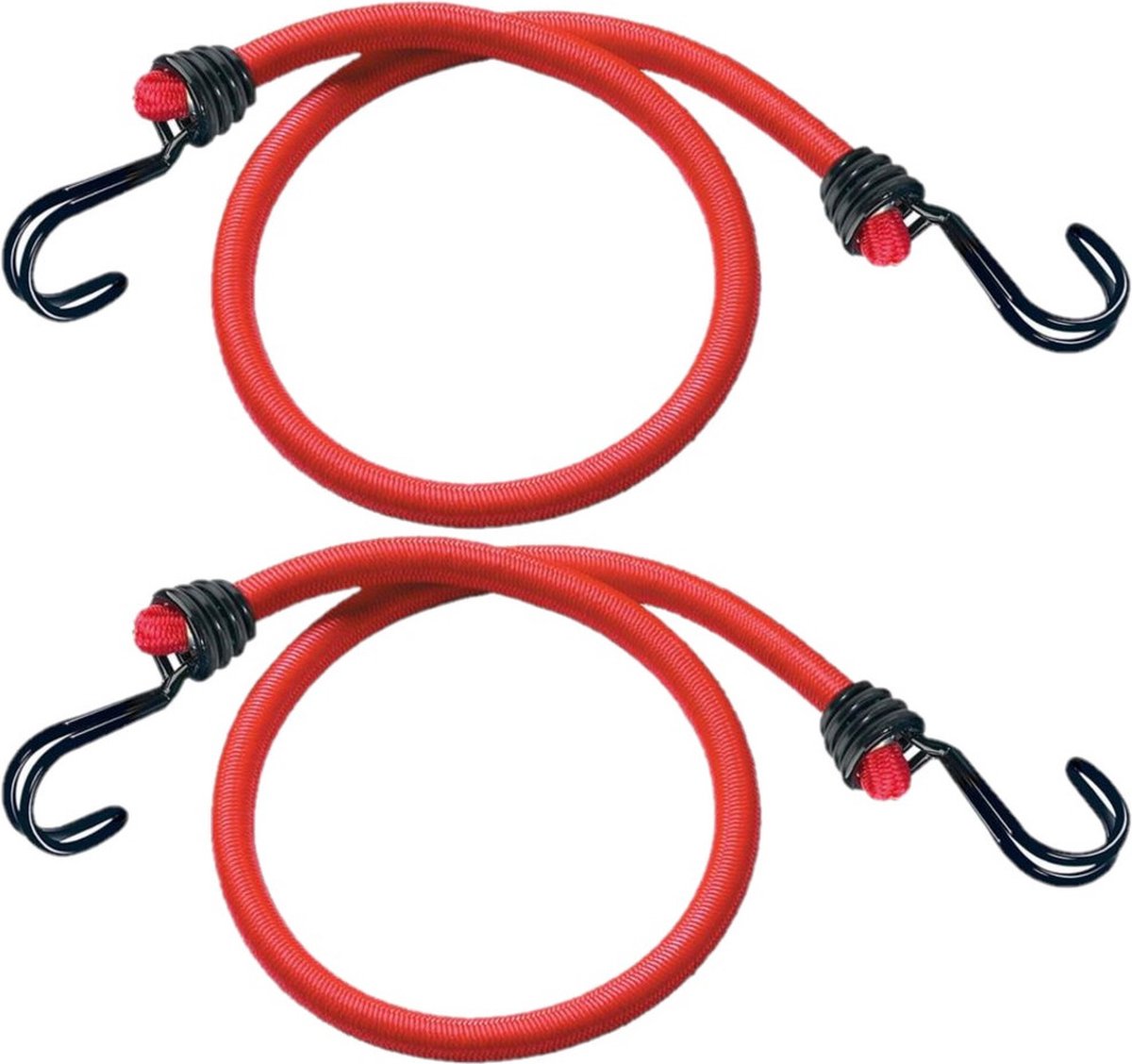 Set van 2x stuks bagagespin/snelbinders 60 cm rood - Bagagespinnen