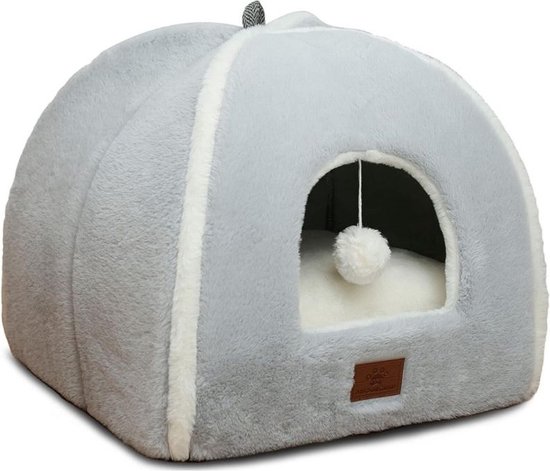 Pet Tent Box Outdoor Indoor Tent for Kitten Kat Kleine Hond Puppy Kennel Tenten Katten Nest Speelgoed Huis, kattenkooi (Color : Grey, Size : S