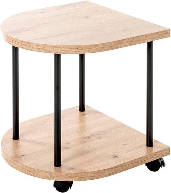 HAKU Bijzettafel zwart, MDF, metaal - Maat: B 40 cm x H 50 cm x D 40 cm, Stijl: Modern