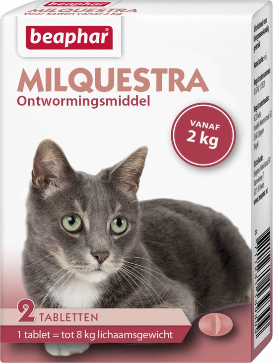 Foto: Beaphar milquestra kat 2 tot 12 kg 2 tabletten