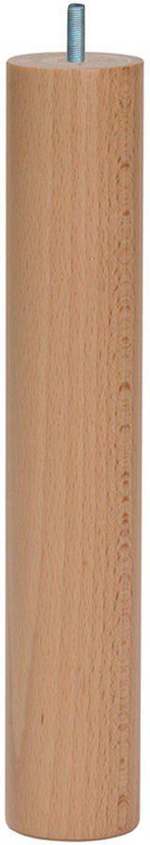 Meubelpoot rond Ø 5 cm en hoogte 28 cm van massief hout (M10) - Set van 4 stuks