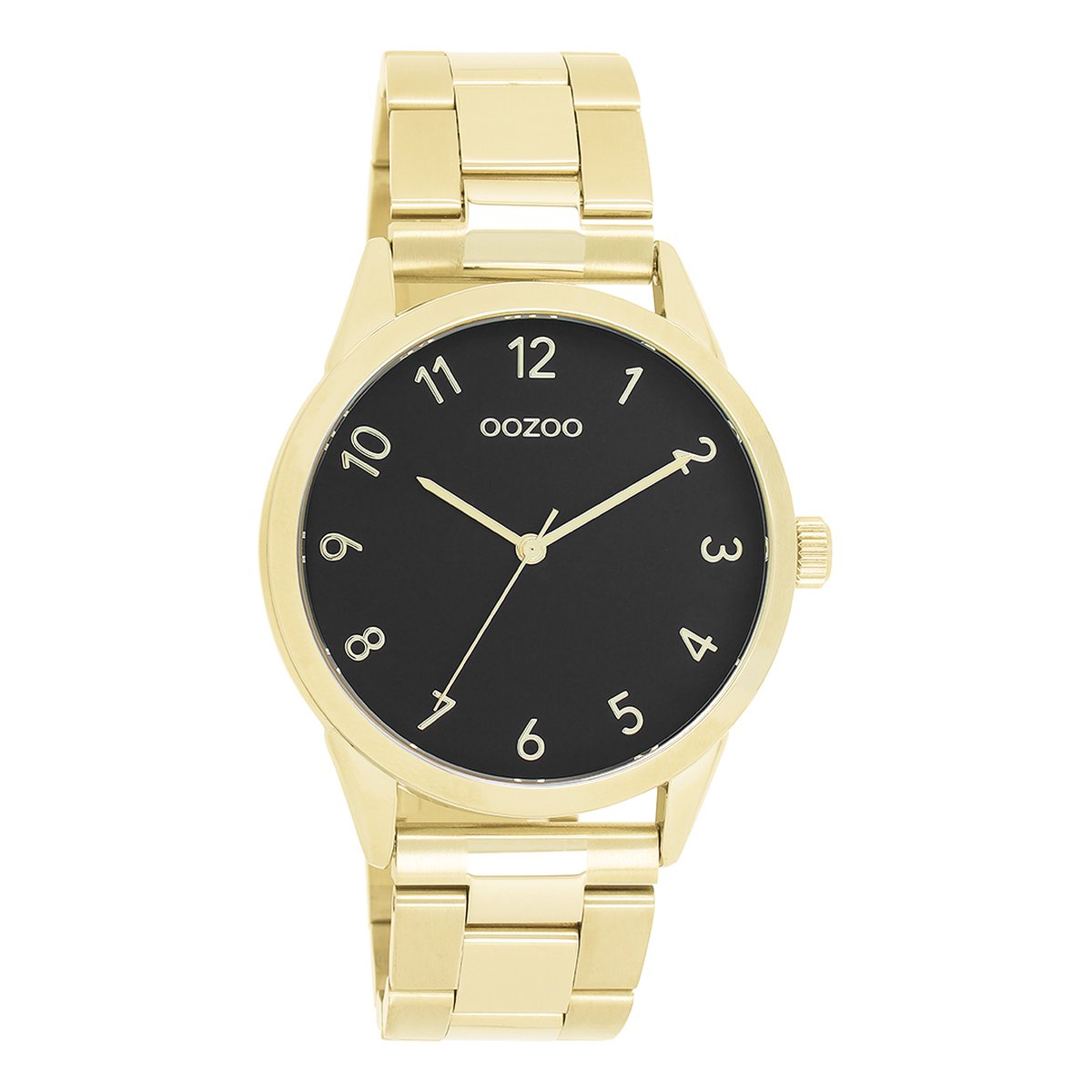 OOZOO Timepieces - Goudkleurige horloge met goudkleurige roestvrijstalen armband - C11427