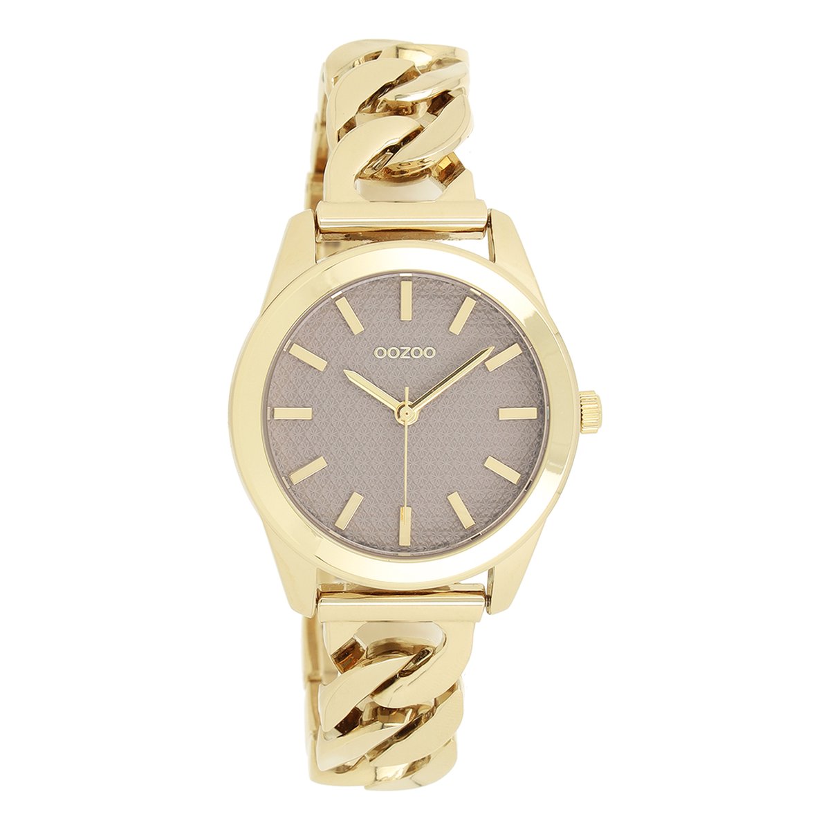 OOZOO Timepieces - Goudkleurige horloge met goudkleurige petit schakelarmband - C11420