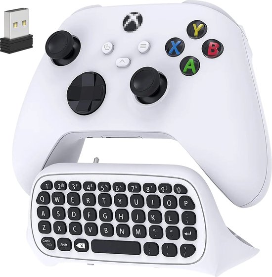 Controller Keyboard for Series, TYX-586 Wireless Gaming Chatpad Keyboard with Sound and Headset Jack for Series X Series S One One S (Black