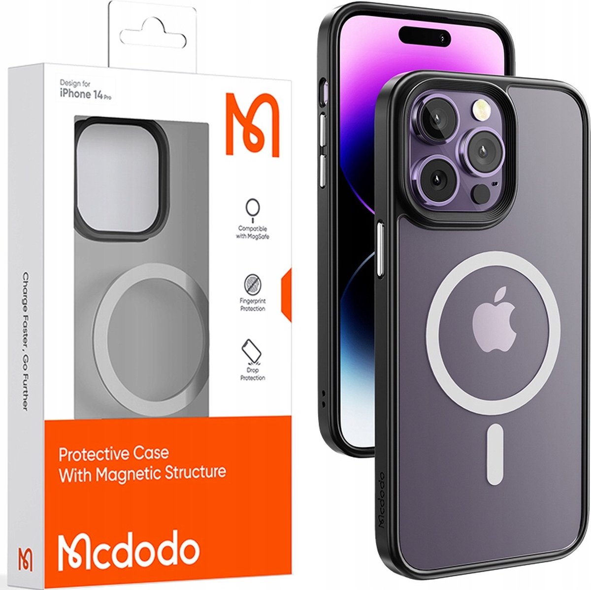 Mcdodo - Hoesje voor mobiele telefoon - Voor iPhone 14 Plus - Zwart